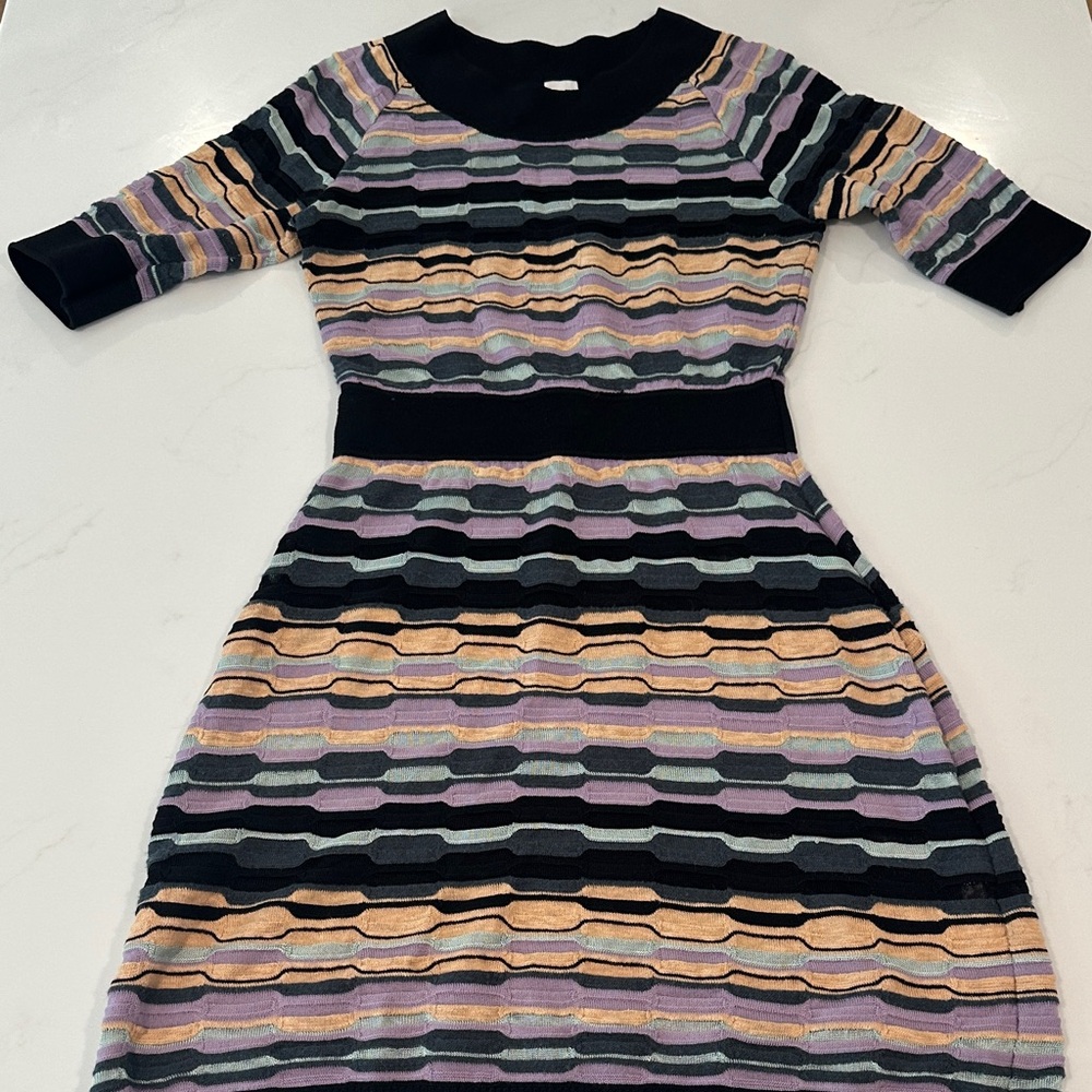 MISSONI Striped Multicolor Knit Dress